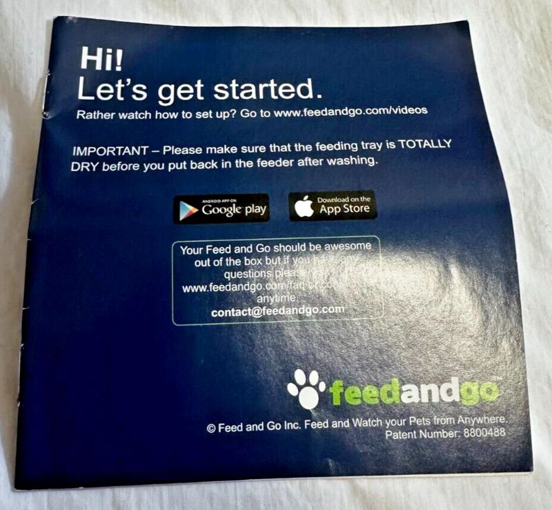 Feed and Go instruction manual