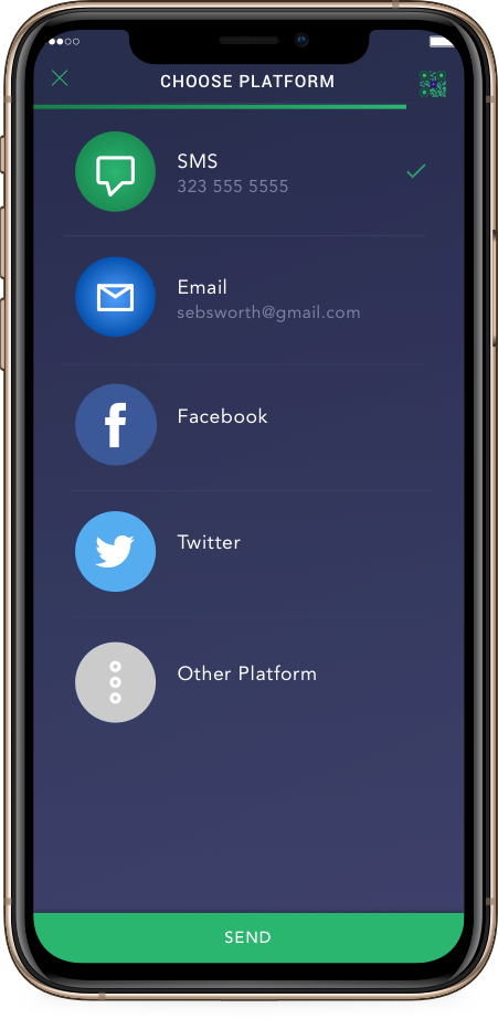 Red Bull app - platform screen