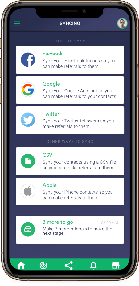 Red Bull app - syncing screen