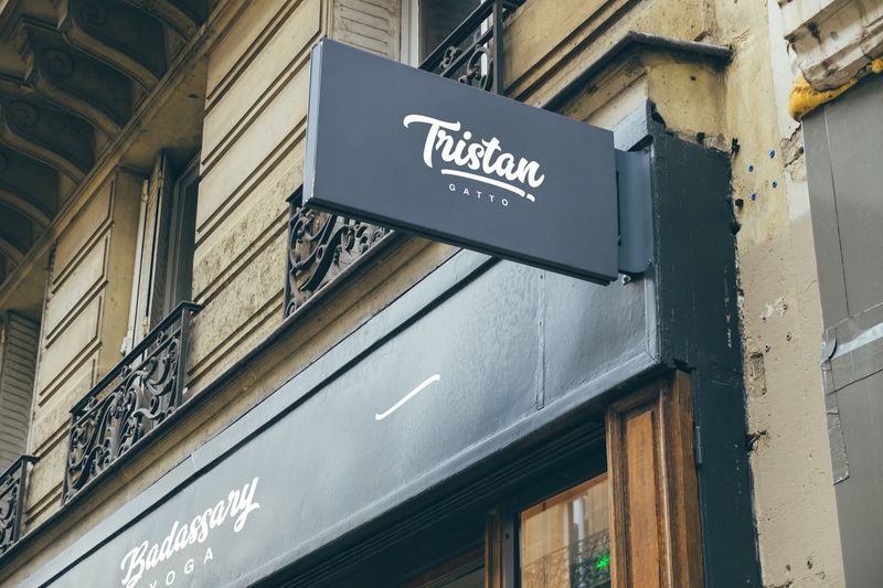 Yoga store front branding