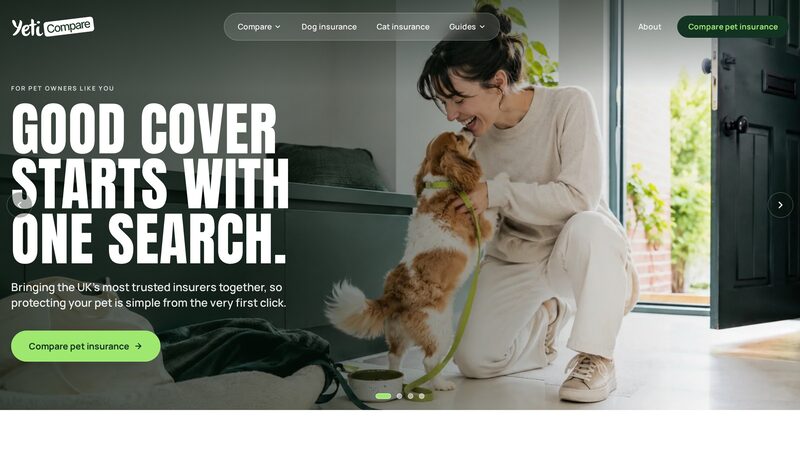 Yeti Compare homepage - Good cover starts with one search