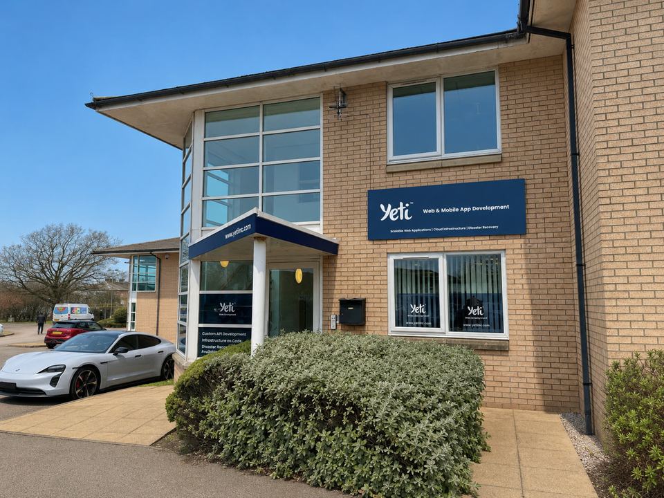 Yeti Digital signage and entrance at the studio in Preston, England