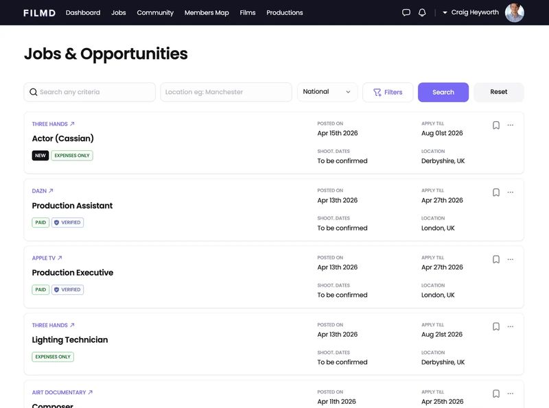 FILMD job management interface