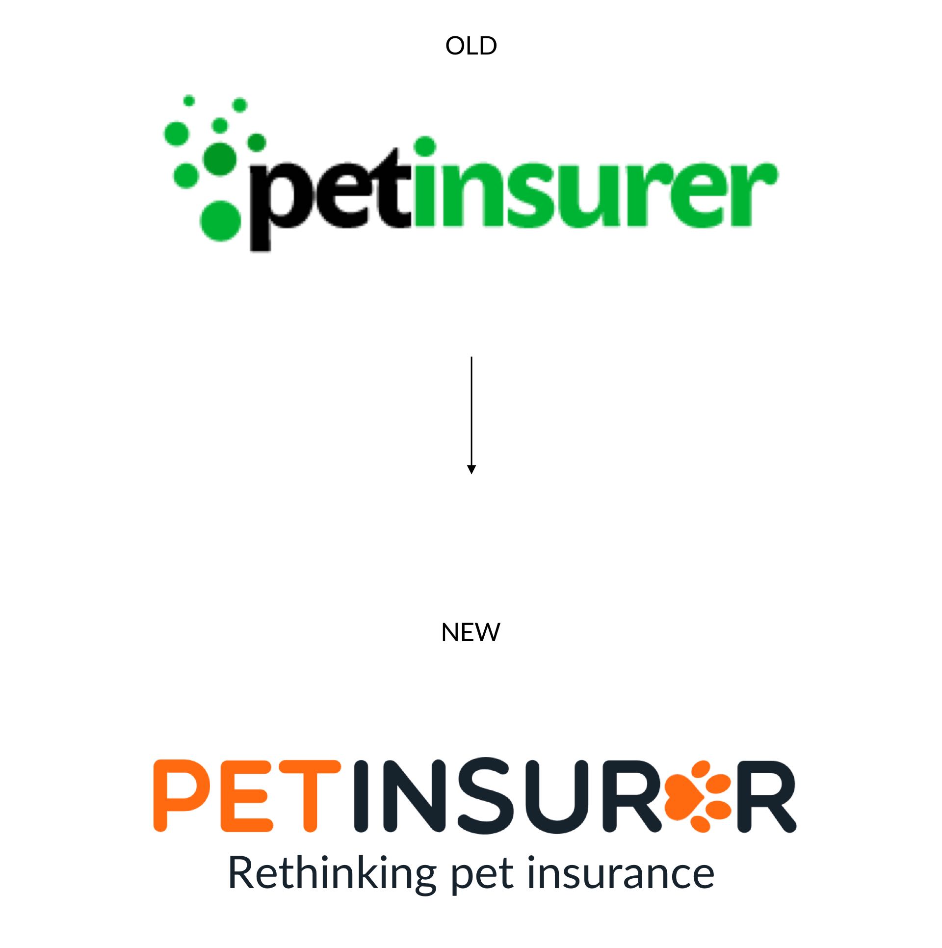 old to new pet insurer logo mobile